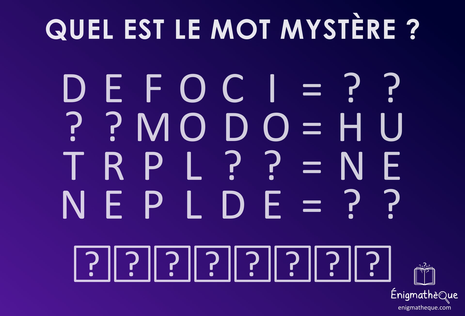 Mot mystère Mot mystère