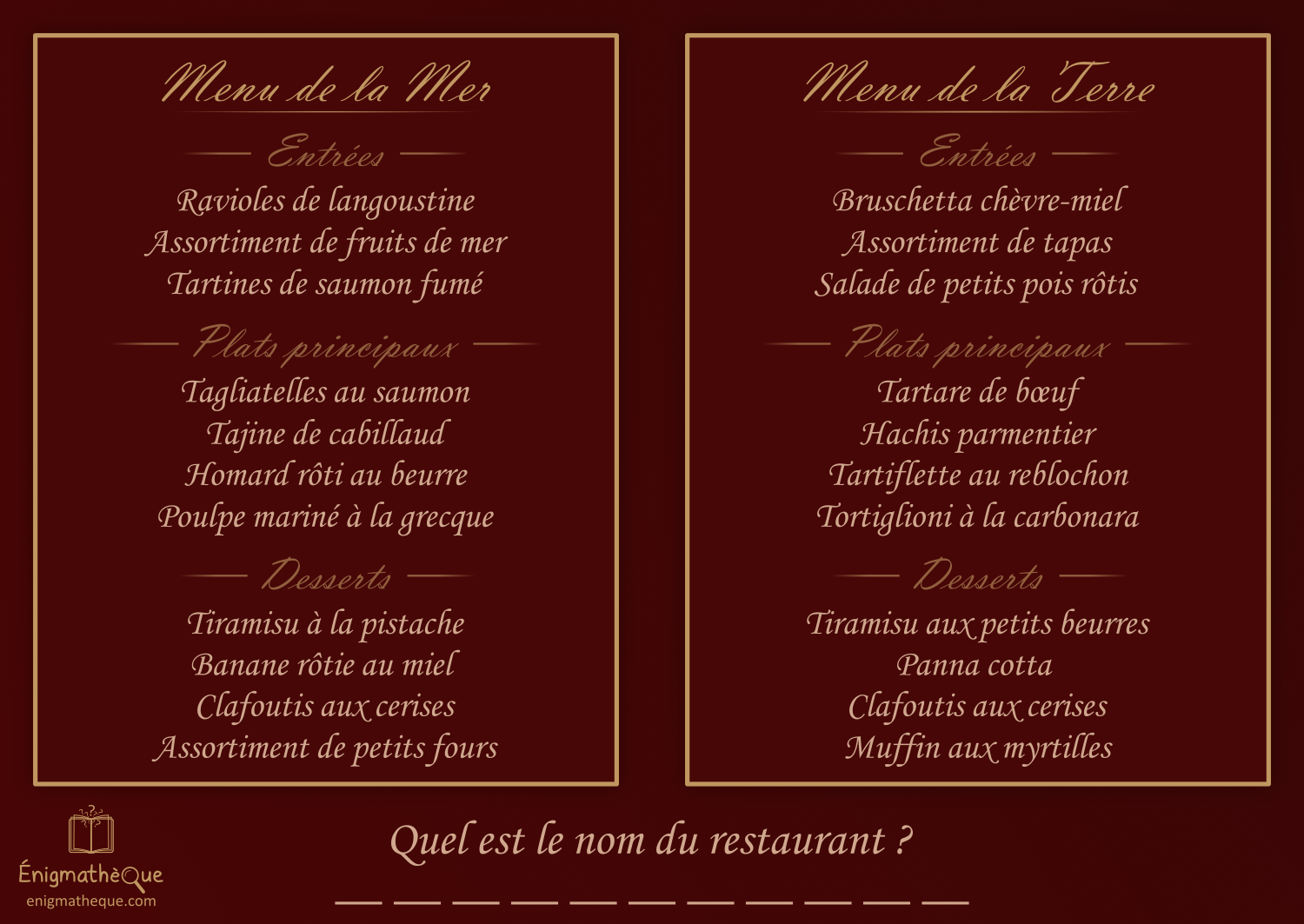 Mystérieux restaurant Mystérieux restaurant